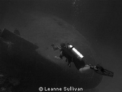 Taken in Bonaire - my husband diving the Hilma Hooker by Leanne Sullivan 